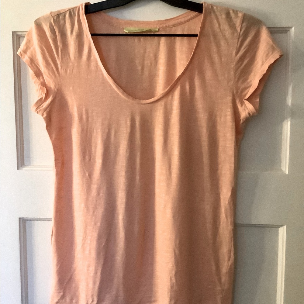 Loft Sunwashed Slub cotton T-shirt, soft coral